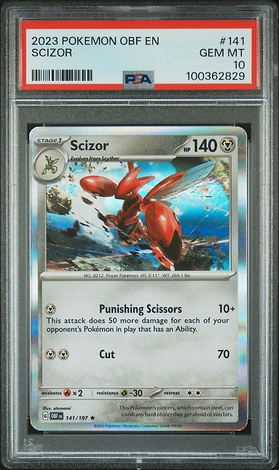 2023 Pokemon Obf En-obsidian Flames 141 Scizor PSA