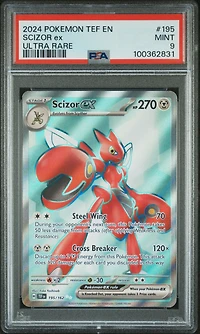 2024 Pokemon Tef En-temporal Forces 195 Scizor Ex Ultra Rare PSA
