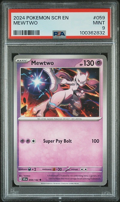 2024 Pokemon Scr En-stellar Crown 059 Mewtwo PSA 9
