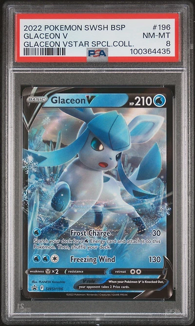 2022 Pokemon Swsh Black Star Promo 196 Glaceon V Glaceon Vstar Special Collection PSA
