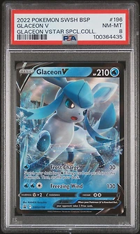 2022 Pokemon Swsh Black Star Promo 196 Glaceon V Glaceon Vstar Special Collection PSA