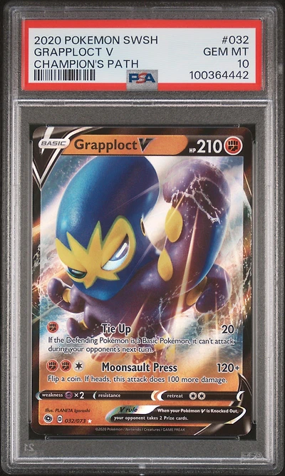 2020 Pokemon Sword & Shield Champion's Path 032 Grapploct V PSA