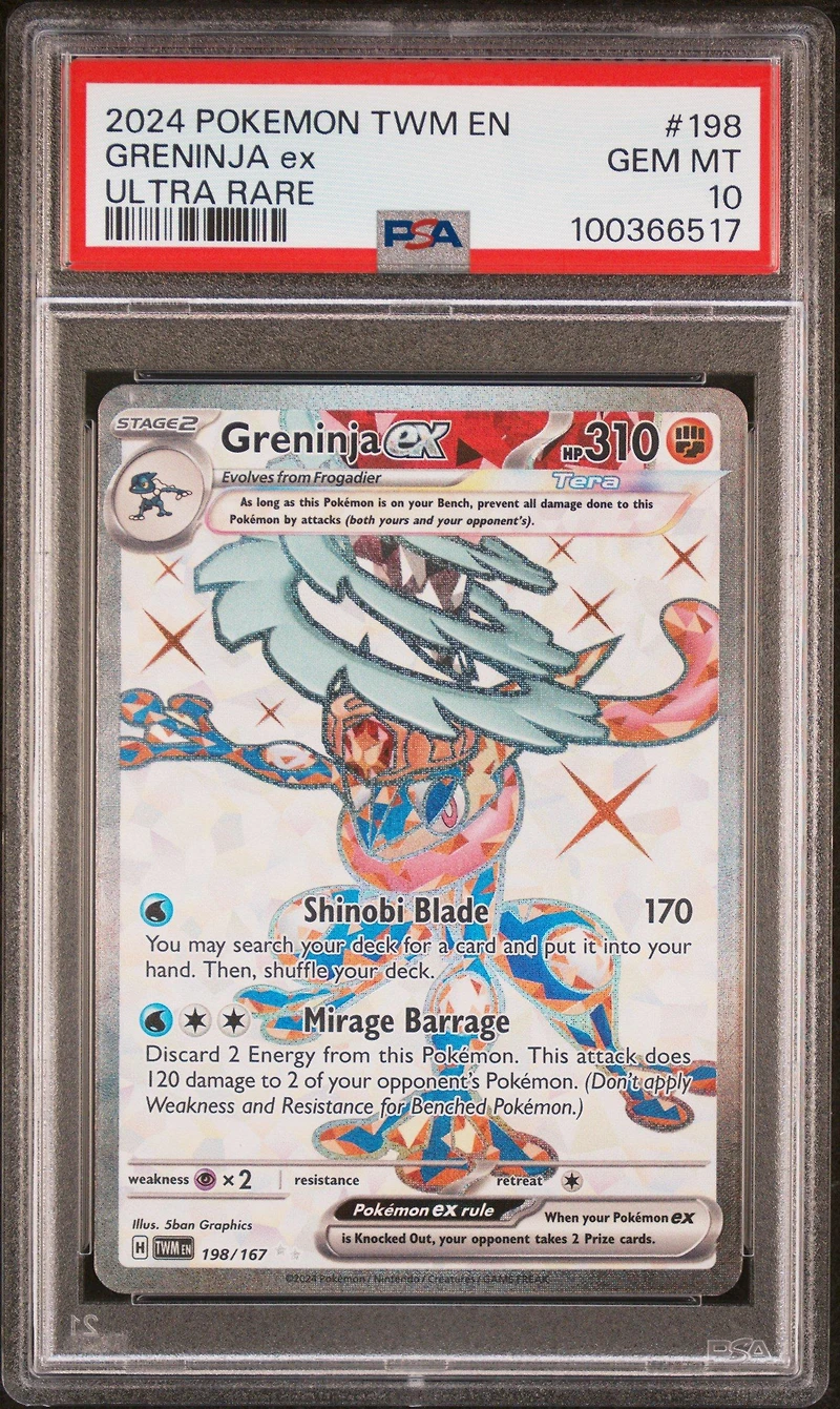 2024 Pokemon Twm En-twilight Masquerade 198 Greninja Ex Ultra Rare PSA