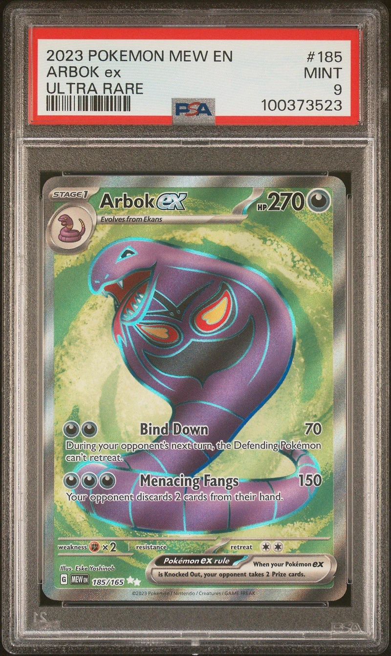 2023 Pokemon Mew En-151 185 Arbok Ex Ultra Rare PSA
