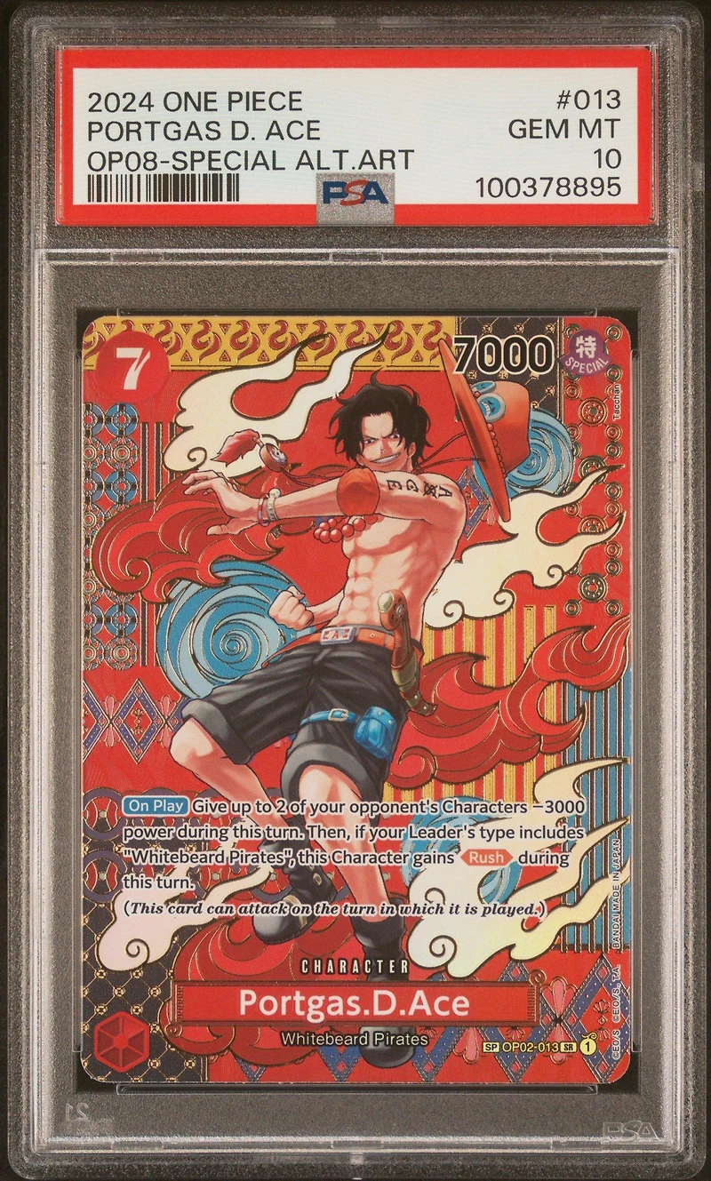 2024 One Piece Op08-two Legends 013 Portgas D. Ace Special Alternate Art PSA 10