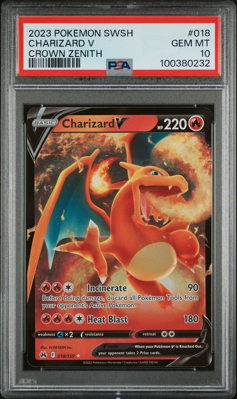 2023 Pokemon Sword And Shield Crown Zenith 018 Charizard V PSA