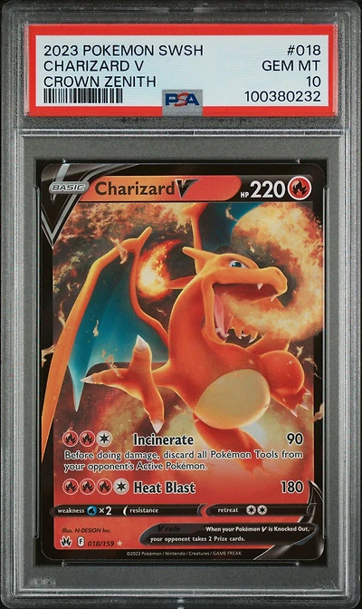 2023 Pokemon Sword And Shield Crown Zenith 018 Charizard V PSA