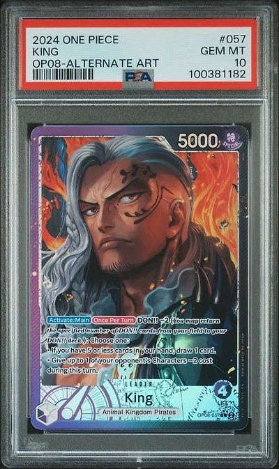2024 One Piece Two Legends 057 King Alternate Art PSA 10