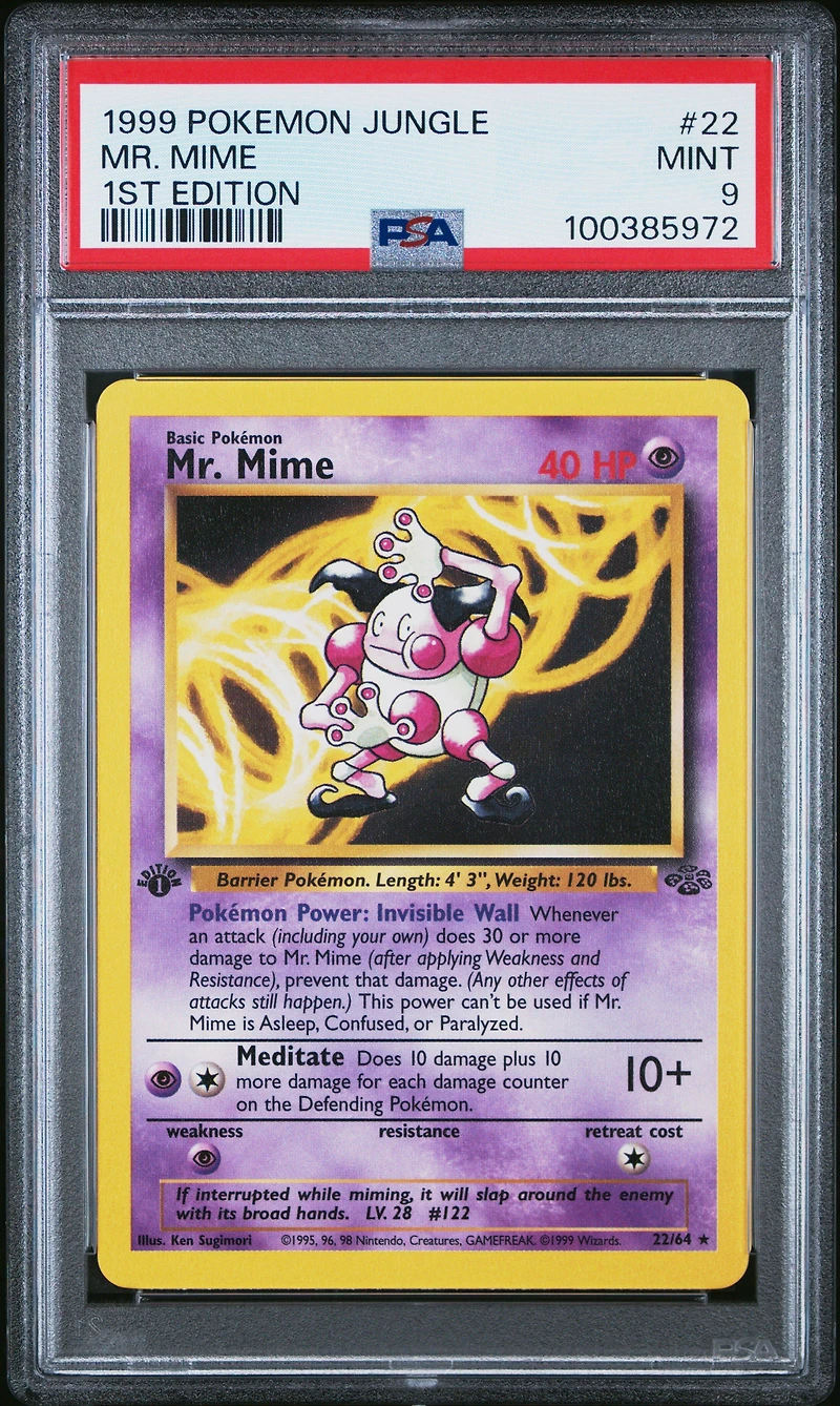 1999 Pokemon Jungle 22 Mr. Mime 1st Edition PSA