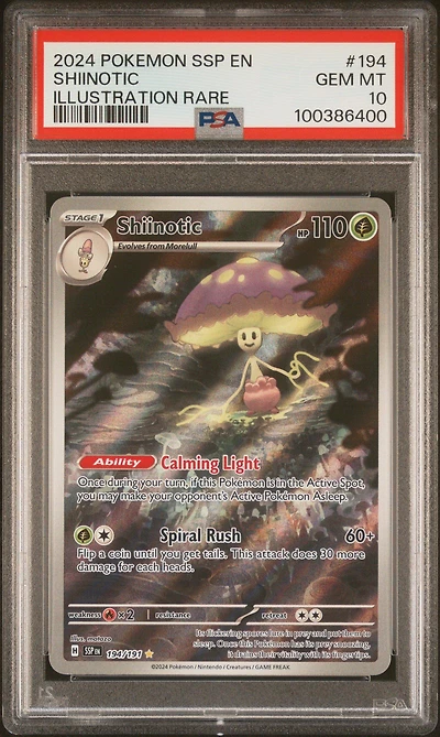 2024 Pokemon Ssp En-surging Sparks 194 Shiinotic Illustration Rare PSA