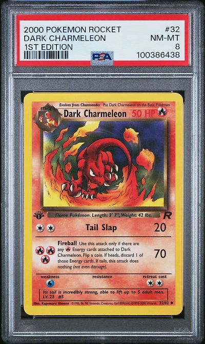 2000 Pokemon Rocket 32 Dark Charmeleon 1st Edition PSA