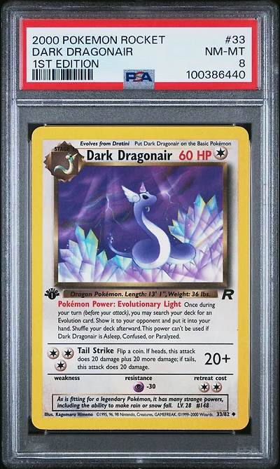 2000 Pokemon Rocket 33 Dark Dragonair 1st Edition PSA