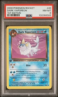 2000 Pokemon Rocket 45 Dark Vaporeon 1st Edition PSA