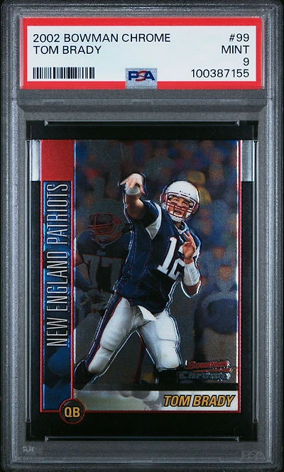 2002 Bowman Chrome 99 Tom Brady PSA 9