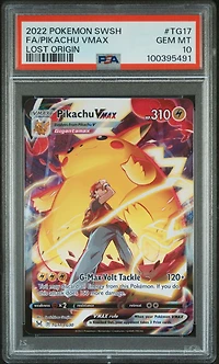 2022 Pokemon Sword & Shield Lost Origin Tg17 Full Art/pikachu Vmax PSA