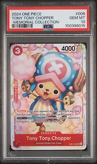 2024 One Piece Eb01-extra Booster -memorial Collection- 006 Tony Tony Chopper PSA 10