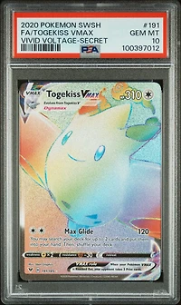 2020 Pokemon Sword & Shield Vivid Voltage 191 Full Art/togekiss Vmax Secret PSA