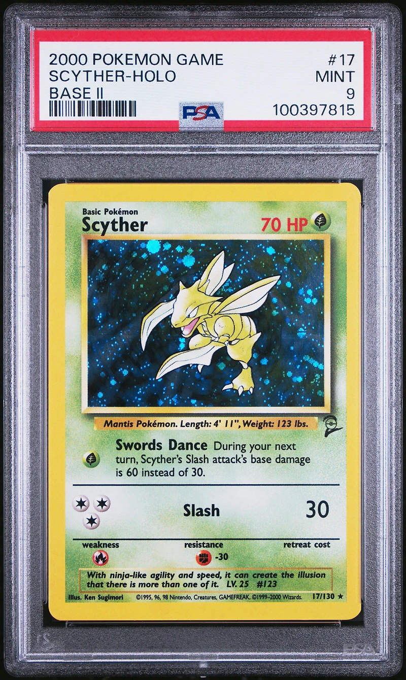 2000 Pokemon Game Base Ii 17 Scyther-holo PSA