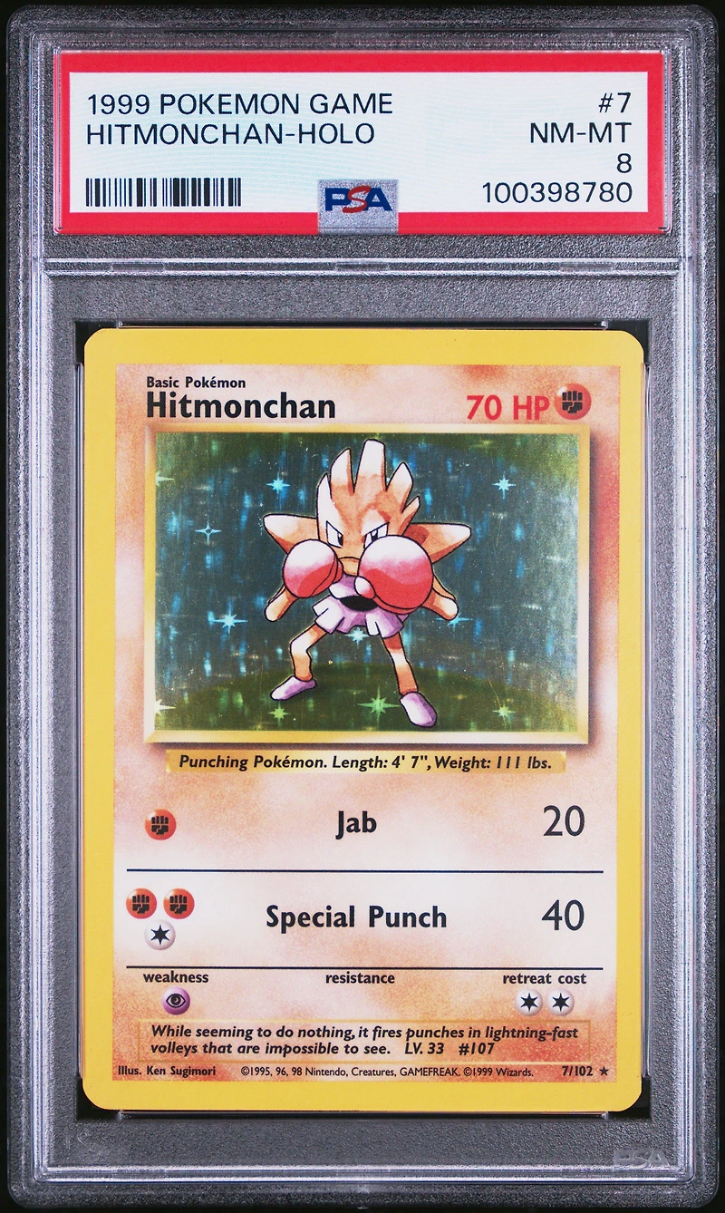 1999 Pokemon Game 7 Hitmonchan-holo PSA