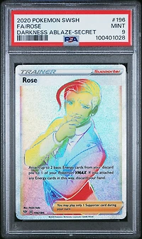 2020 Pokemon Sword & Shield Darkness Ablaze 196 Full Art/rose Secret PSA
