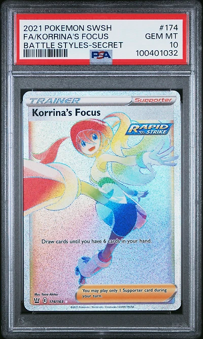 2021 Pokemon Sword & Shield Battle Styles 174 Full Art/korrina's Focus Secret PSA