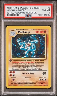 2000 Pokemon 2-player Cd-rom Starter Set 8 Machamp-holo 1st Edition Cosmos Holofoil PSA 8