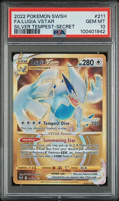 2022 Pokemon Sword & Shield Silver Tempest 211 Full Art/lugia Vstar Secret PSA