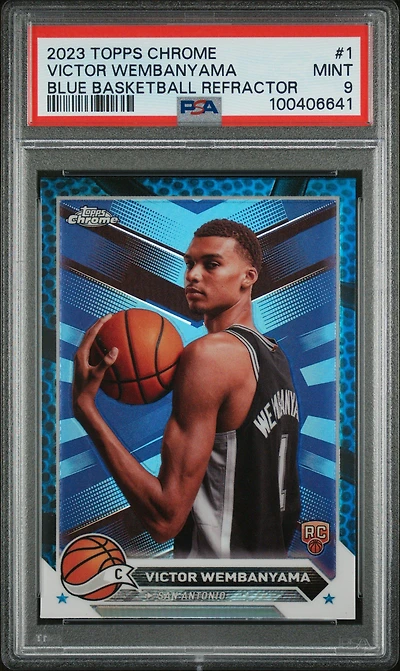 2023 Topps Chrome 1 Victor Wembanyama Basketball Refractor PSA