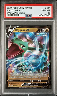 2021 Pokemon Sword & Shield Evolving Skies 110 Rayquaza V PSA