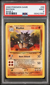 2000 Pokemon Game Base Ii 59 Rhydon PSA 9