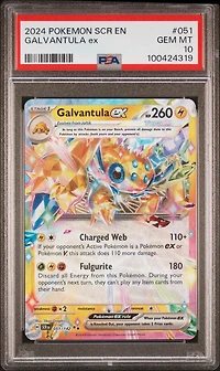 2024 Pokemon Scr En-stellar Crown 051 Galvantula Ex PSA 10