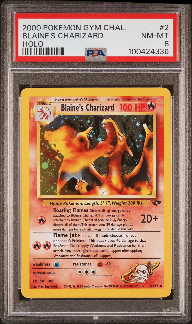 2000 Pokemon Gym Challenge 2 Blaine's Charizard Holo PSA