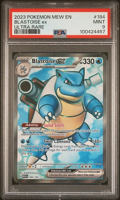 2023 Pokemon Mew En-151 184 Blastoise Ex Ultra Rare PSA