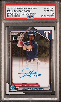 2024 Bowman Chrome Prospect Autographs Cpaps Paulino Santana PSA 10