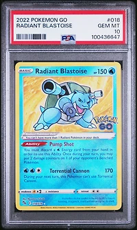 2022 Pokemon Go 018 Radiant Blastoise PSA