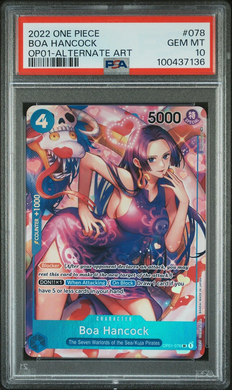 2022 One Piece Romance Dawn 078 Boa Hancock Alternate Art PSA 10