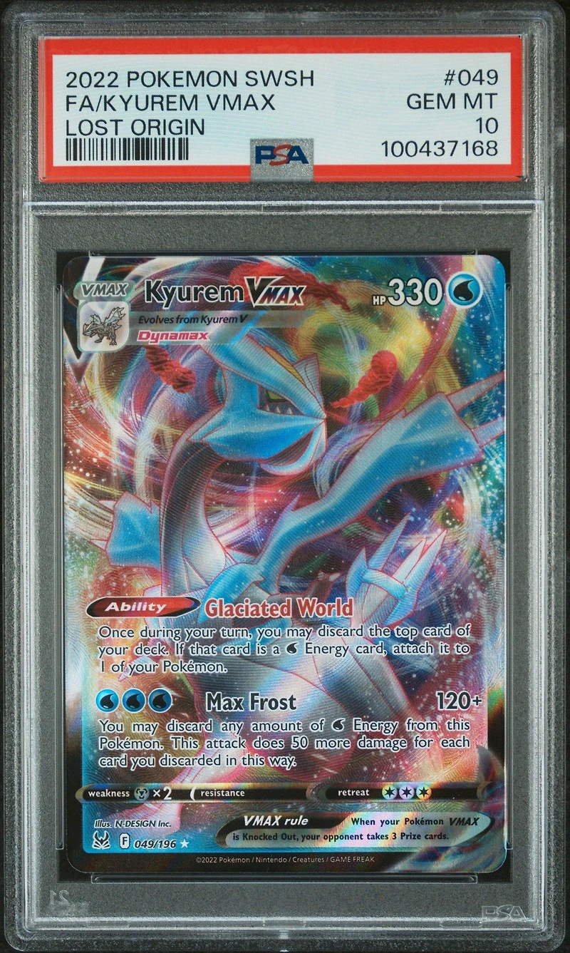 2022 Pokemon Sword & Shield Lost Origin 049 Full Art/kyurem Vmax PSA