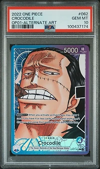 2022 One Piece Op01-romance Dawn 062 Crocodile Alternate Art PSA 10