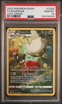 2022 Pokemon Sword & Shield Lost Origin Tg02 Full Art/roserade PSA