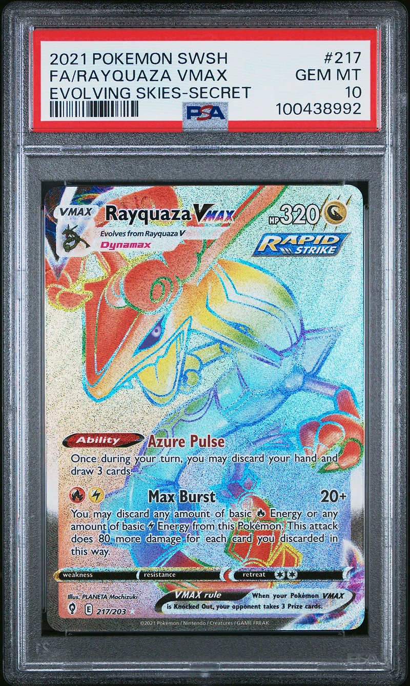 2021 Pokemon Sword & Shield Evolving Skies Full Art/rayquaza Vmax Secret PSA