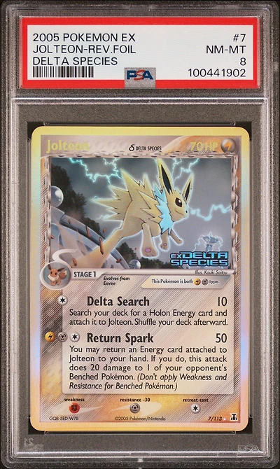 2005 Pokemon Ex Delta Species 7 Jolteon-reverse Foil PSA