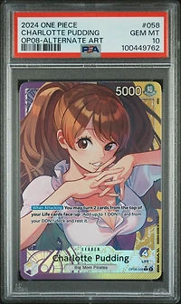 2024 One Piece Op08-two Legends Charlotte Pudding Alternate Art PSA 10