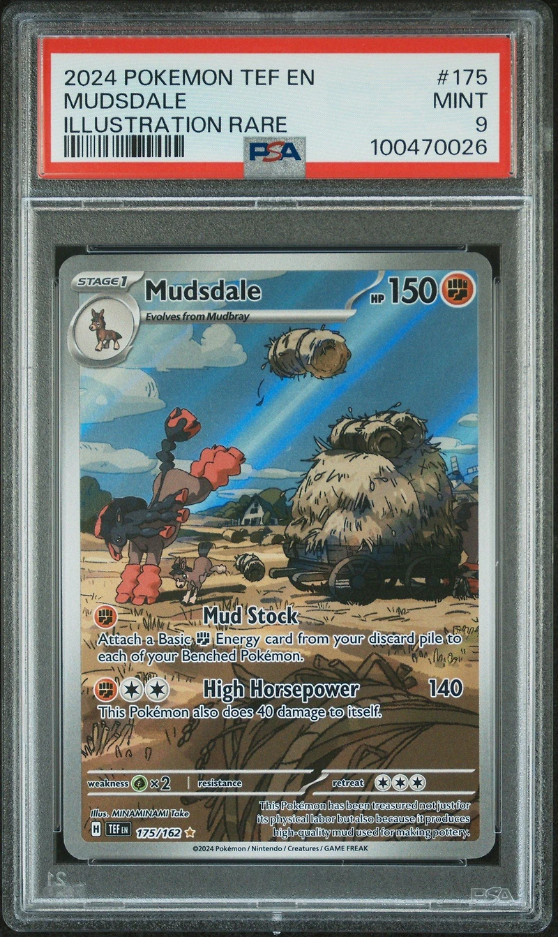 2024 Pokemon Tef En-temporal Forces 175 Mudsdale Illustration Rare PSA