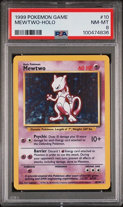 1999 Pokemon Game 10 Mewtwo-holo PSA