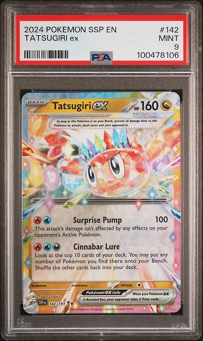 2024 Pokemon Ssp En-surging Sparks 142 Tatsugiri Ex PSA