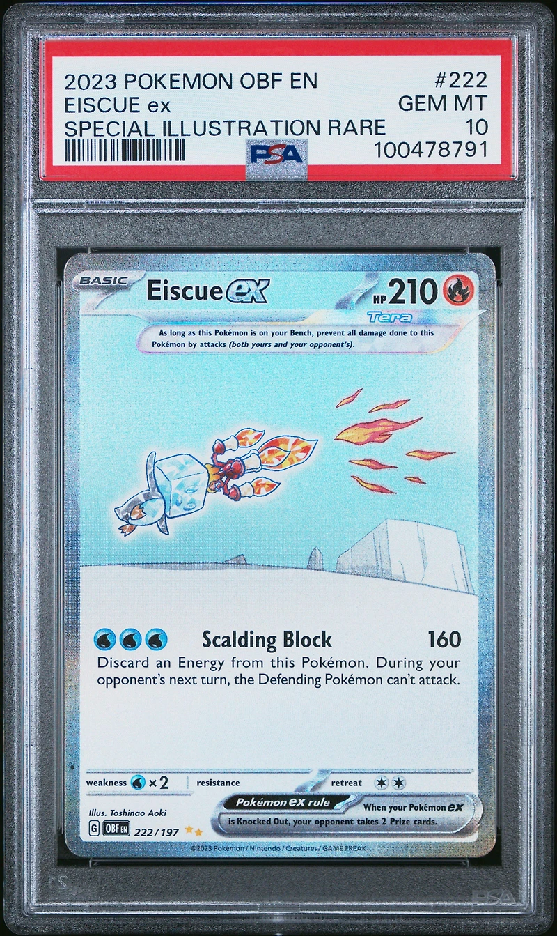 2023 Pokemon Obf En-obsidian Flames 222 Eiscue Ex Special Illustration Rare PSA