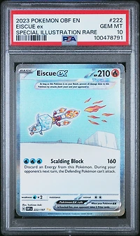 2023 Pokemon Obf En-obsidian Flames 222 Eiscue Ex Special Illustration Rare PSA