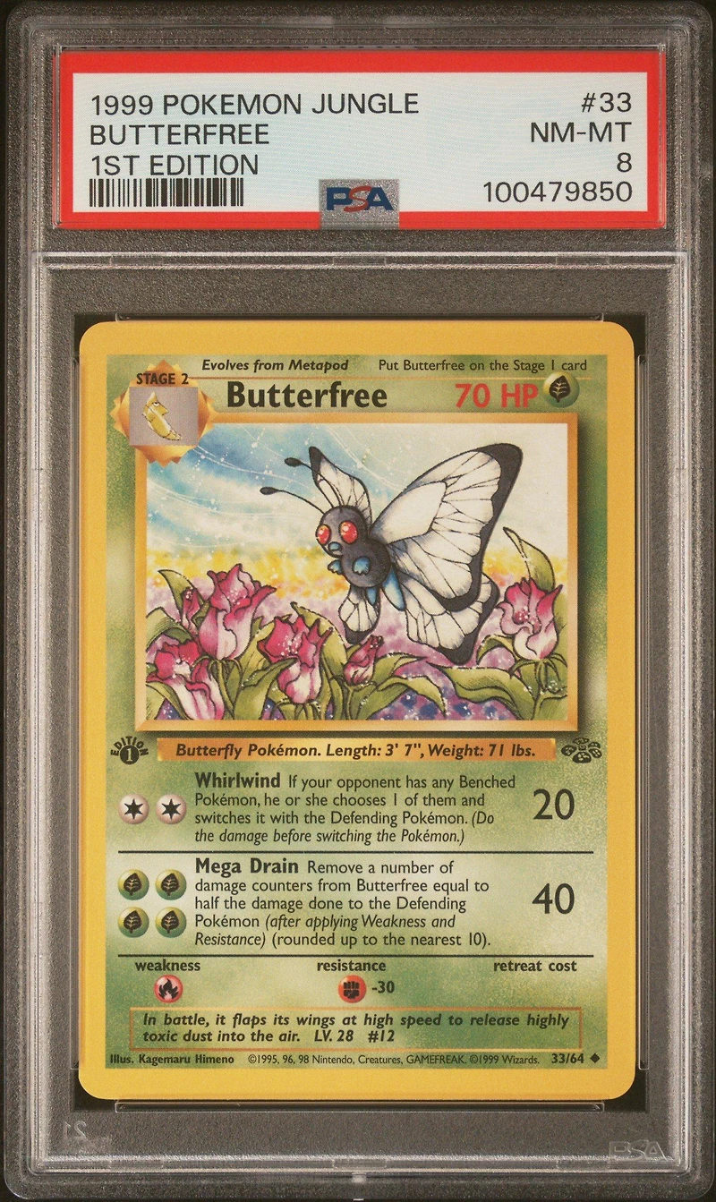 1999 Pokemon Jungle 33 Butterfree 1st Edition PSA