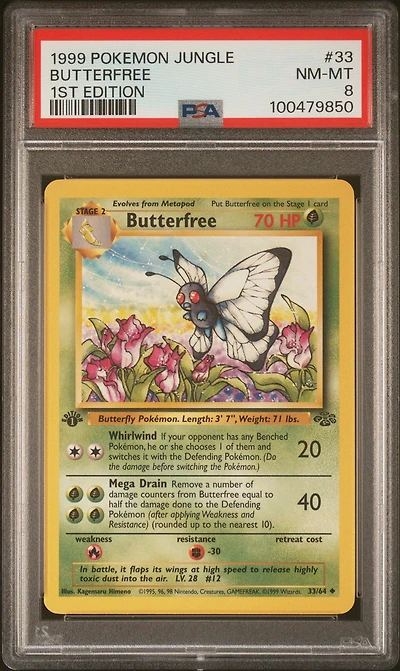 1999 Pokemon Jungle 33 Butterfree 1st Edition PSA