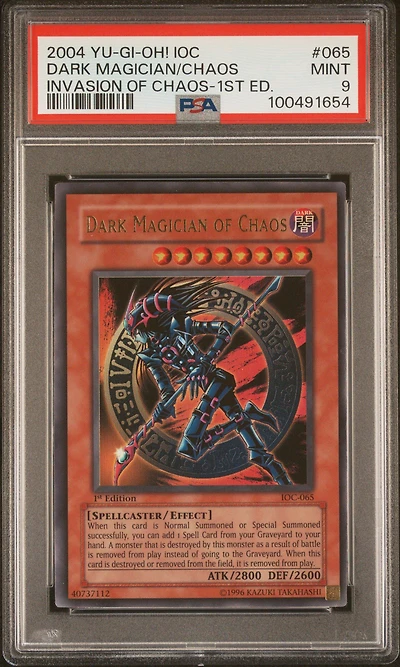 2004 Yu-gi-oh! Ioc-invasion Of Chaos 065 Dark Magician Of Chaos 1st Edition PSA 9